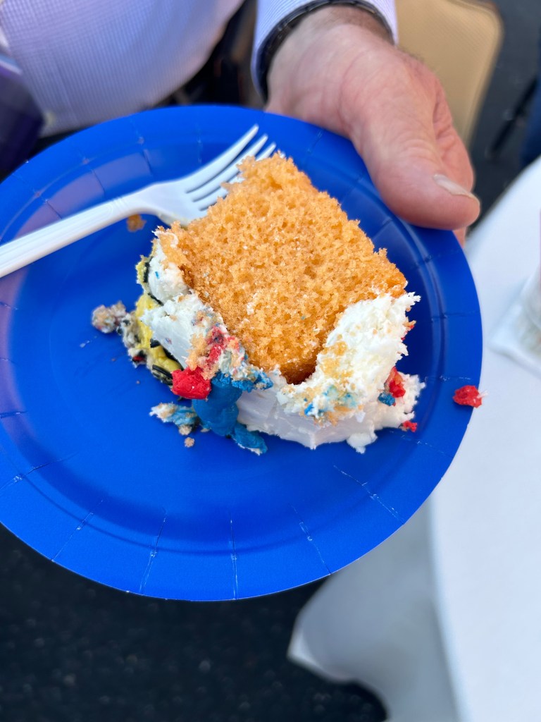 Watch: AG Rokita serves orange cake to celebrate Trump’s b-day